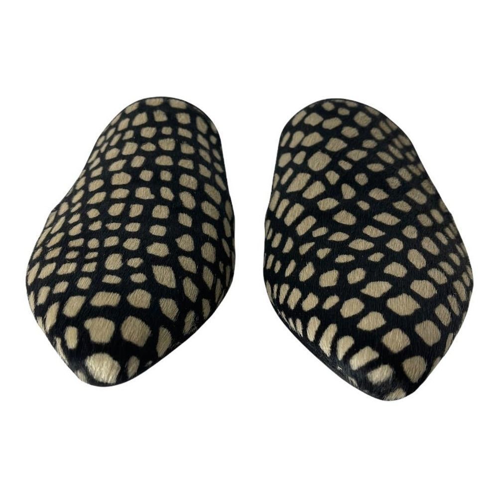 Jenni Kayne Genuine Calf Hair Mule Made in Italy in Black and Honey Giraffe NEW - Picture 4 of 8